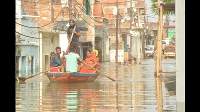A flooded locality in Varanasi. (Rajesh Kumar/ht (Pic for representation))