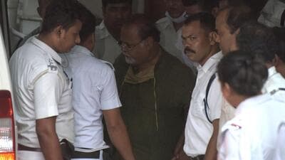 Kolkata, India - Aug. 18, 2022: Arrested TMC leader Partha Chatterjee leaves from Bankshall Court after the hearing in connection to the illegal teachers recruitment scam, in Kolkata, India, on Thursday, August 18, 2022. (Photo by Samir Jana/ Hindustan Times) (Hindustan Times) Kolkata, India - Aug. 18, 2022: Arrested TMC leader Partha Chatterjee leaves from Bankshall Court after the hearing in connection to the illegal teachers recruitment scam, in Kolkata, India, on Thursday, August 18, 2022. (Photo by Samir Jana/ Hindustan Times) (Hindustan Times)