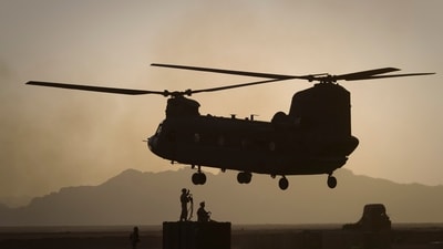 The US Army said that it has grounded its fleet of about 400 Chinook cargo helicopters after fuel leaks caused a “small number” of engine fires. (AP)