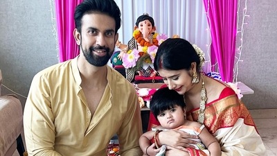 Charu Asopa and Rajeev Sen celebrated Ganesh Chaturthi together. Charu Asopa and Rajeev Sen celebrated Ganesh Chaturthi together.
