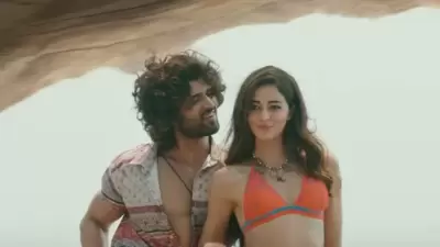 Vijay Deverakonda and Ananya Panday in a still from Liger. Vijay Deverakonda and Ananya Panday in a still from Liger.