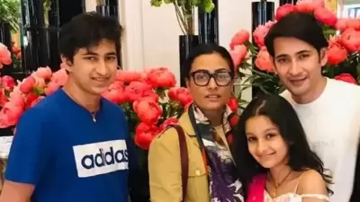 Mahesh Babu, Namrata Shirodkar, Gautam Ghattamaneni and Sitara Ghattamaneni on a holiday. Mahesh Babu, Namrata Shirodkar, Gautam Ghattamaneni and Sitara Ghattamaneni on a holiday.