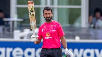 Cheteshwar Pujara scored 174 in 131 balls against Surrey (Twitter/SussexCCC) Cheteshwar Pujara scored 174 in 131 balls against Surrey (Twitter/SussexCCC)
