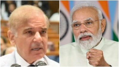Prime Minister Narendra Modi (right) and Pakistan PM Shehbaz Sharif. Prime Minister Narendra Modi (right) and Pakistan PM Shehbaz Sharif.