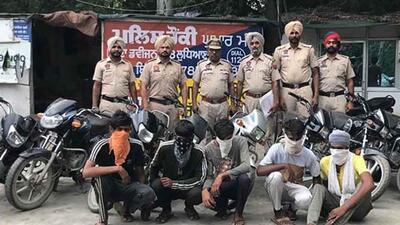 Vehicle lifters arrested by Division number 8 police in Ludhiana. (HT PHOTO)