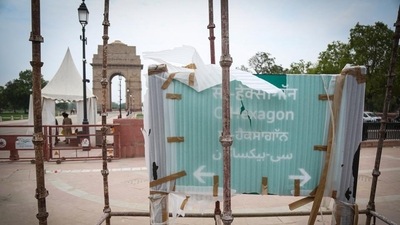 Work on the Central Vista Avenue is nearly complete. (Sanchit Khanna/HT Photo) Work on the Central Vista Avenue is nearly complete. (Sanchit Khanna/HT Photo)