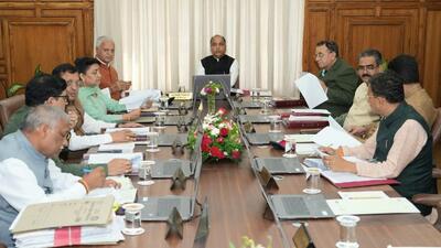 Chief Minister Jai Ram Thakur presiding over the Himachal cabinet meeting. (HT Photo) Chief Minister Jai Ram Thakur presiding over the Himachal cabinet meeting. (HT Photo)