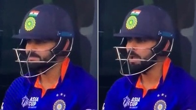 Virat Kohli couldn't have timed his expression better (Screengrab) Virat Kohli couldn't have timed his expression better (Screengrab)