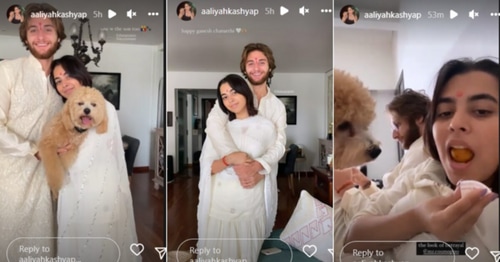 Aaliyah Kashyap poses with her BF Shane.