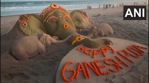 Sand art by Sudarsan Pattnaik.