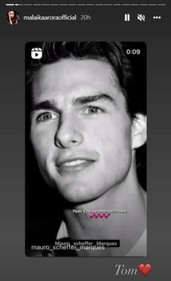 Malaika Arora shared a post with Tom Cruise photos on Instagram Stories. Malaika Arora shared a post with Tom Cruise photos on Instagram Stories. 