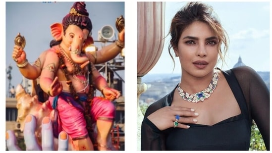 Priyanka Chopra took to her Instagram stories to share a picture of an idol of Lord Ganesh and wrote, “Ganpatti Bappa Morya!!”(Instagram/@priyankachopra)