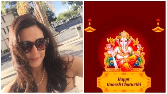 Sharing an image of Lord Ganesha, Preity Zinta wrote, “Time to feast on modaks and ladoos. Happy #GaneshChaturthi to all. May Ganesha remove all obstacles and shower all with love and prosperity.”(Instagram/@realpz)
