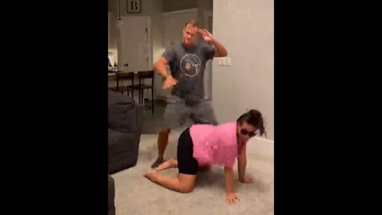 The husband and wife dance to Katrina Kaif and Sidharth Malhotra's Kala Chashma. (Instagram/@kayla_bookout) The husband and wife dance to Katrina Kaif and Sidharth Malhotra's Kala Chashma. (Instagram/@kayla_bookout)