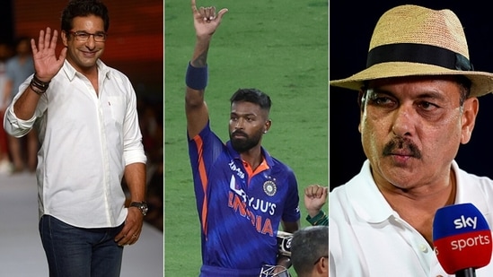 Wasim Akram and Ravi Shastri with a strikingly similar praise for Hardik Pandya(Getty Images) Wasim Akram and Ravi Shastri with a strikingly similar praise for Hardik Pandya(Getty Images)