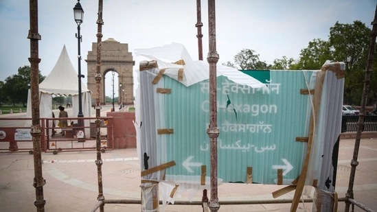 Work on the Central Vista Avenue is nearly complete. (Sanchit Khanna/HT Photo)