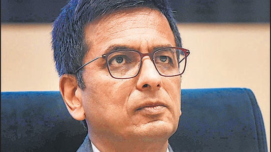 New Delhi: Justice D.Y. Chandrachud during the inaugural session of First All India District Legal Services Authorities Meet, at Vigyan Bhawan in New Delhi, Saturday, July 30, 2022. (PTI Photo/Shahbaz Khan)(PTI07_30_2022_000115B) (PTI)