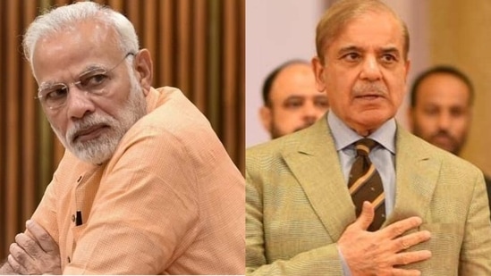 Prime Minister Narendra Modi and his Pakistani counterpart Shehbaz Sharif.