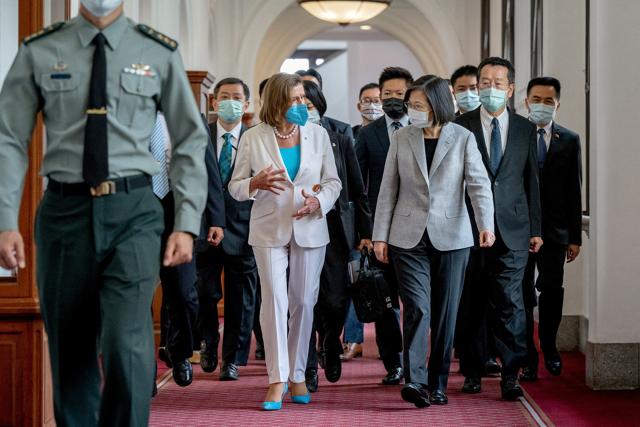 US House of Representatives Speaker Nancy Pelosi attends a meeting with Taiwan President Tsai Ing-wen at the presidential office in Taipei, Taiwan on August 3, 2022. (VIA REUTERS) US House of Representatives Speaker Nancy Pelosi attends a meeting with Taiwan President Tsai Ing-wen at the presidential office in Taipei, Taiwan on August 3, 2022. (VIA REUTERS)