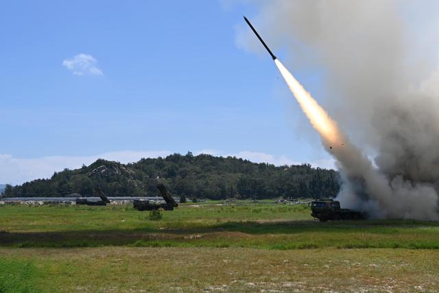 In this photo released by China's Xinhua News Agency, a projectile is launched from an unspecified location in China on August 4, 2022. China announced more military drills around Taiwan as the self-governing island’s president met with members of a new US congressional delegation on Monday, August 15, 2022, threatening to renew tensions between Beijing and Washington just days after a similar visit by US House Speaker Nancy Pelosi angered China. (AP) In this photo released by China's Xinhua News Agency, a projectile is launched from an unspecified location in China on August 4, 2022. China announced more military drills around Taiwan as the self-governing island’s president met with members of a new US congressional delegation on Monday, August 15, 2022, threatening to renew tensions between Beijing and Washington just days after a similar visit by US House Speaker Nancy Pelosi angered China. (AP)