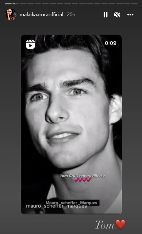 Malaika Arora shared a post with Tom Cruise photos on Instagram Stories. 