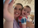 The mom and the five month old baby take a selfie on the polaroid camera. (Instagram/@laurenderouennn) The mom and the five month old baby take a selfie on the polaroid camera. (Instagram/@laurenderouennn)