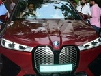 Riteish Deshmukh arriving at Arpita Khan and Aayush Sharma's house in his new BMW iX. (Pic: Varinder Chawla) Riteish Deshmukh arriving at Arpita Khan and Aayush Sharma's house in his new BMW iX. (Pic: Varinder Chawla)
