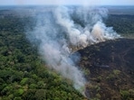 Aerial view of a burnt area in the Amazon rainforest, near the Lago do Cunia Extractive Reserve, on the border of the states of Rondonia and Amazonas, northern Brazil, on Wednesday.(AFP) Aerial view of a burnt area in the Amazon rainforest, near the Lago do Cunia Extractive Reserve, on the border of the states of Rondonia and Amazonas, northern Brazil, on Wednesday.(AFP)