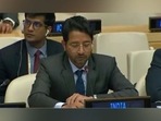 Indian diplomat speaking at United Nations Security Council Arria-formula meeting. Indian diplomat speaking at United Nations Security Council Arria-formula meeting.