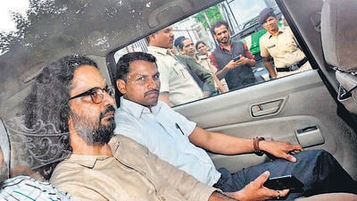 Pune, India - June 7, 2018: Rona Wilson, arrested in alleged maoist links in Koregaon Bhima violence produced in court in Pune, India, on Thursday, June 7, 2018. (Photo by Pratham Gokhale/Hindustan Times) (Pratham Gokhale/HT Photo) Pune, India - June 7, 2018: Rona Wilson, arrested in alleged maoist links in Koregaon Bhima violence produced in court in Pune, India, on Thursday, June 7, 2018. (Photo by Pratham Gokhale/Hindustan Times) (Pratham Gokhale/HT Photo)