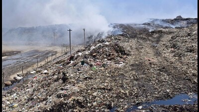 Around 30 lakh metric tonnes of garbage has accumulated at the main dump site in Ludhiana. (HT File) Around 30 lakh metric tonnes of garbage has accumulated at the main dump site in Ludhiana. (HT File)