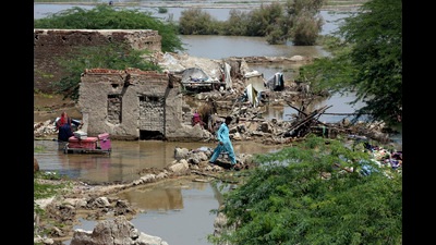 India has also not made any decision so far on extending assistance to Pakistan in the wake of devastating floods in the neighbouring country but will consider requests from international agencies about shipping aid via Indian territory, the people said. (AP) India has also not made any decision so far on extending assistance to Pakistan in the wake of devastating floods in the neighbouring country but will consider requests from international agencies about shipping aid via Indian territory, the people said. (AP)