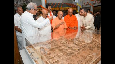 Uttar Pradesh chief minister Yogi Adityanath (third from left) at an event in Bengaluru on Thursday (Sourced) Uttar Pradesh chief minister Yogi Adityanath (third from left) at an event in Bengaluru on Thursday (Sourced)