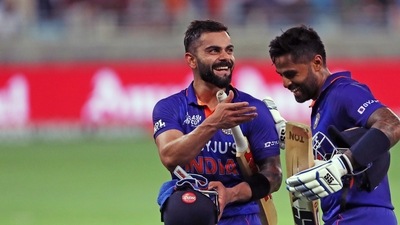 Suryakumar and Kohli put up 98 runs for the third wicket off just 42 balls.&nbsp; (ANI)