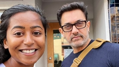 Aamir Khan with fan in the US.