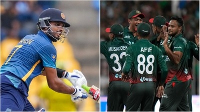 Dasun Shanaka; Bangladesh players (AP)