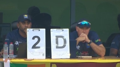 Sri Lanka share coded number messages from the dressing room (Twitter) Sri Lanka share coded number messages from the dressing room (Twitter)