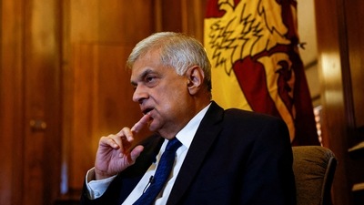 Sri Lanka's President Ranil Wickremesinghe looks on during an interview amid the country's economic crisis. (Reuters / FIle)