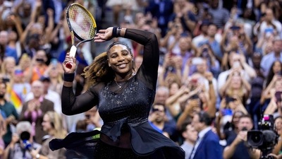 Serena Williams celebrates her win against Anett Kontaveit at US Open (AFP) Serena Williams celebrates her win against Anett Kontaveit at US Open (AFP)