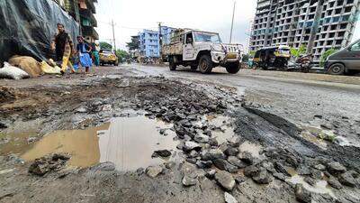 Thane, India - September 01, 2022: Even after the death of a 22-year-old biker Ganesh Fale on the Diva-Agasan Road stretch, citizens of the area accuse TMC of repairing only the portion of the road where the incident took place, while the whole stretch is still dangerous and unsafe for commuting at Milind Nagar, Diva. A survey done by the TMC reveals that out of the total 1649 potholes the civic body has repaired 1517 of them till now, in Thane, Mumbai, India, on Thursday, September 01, 2022. (Praful Gangurde/HT Photo) (HT PHOTO) Thane, India - September 01, 2022: Even after the death of a 22-year-old biker Ganesh Fale on the Diva-Agasan Road stretch, citizens of the area accuse TMC of repairing only the portion of the road where the incident took place, while the whole stretch is still dangerous and unsafe for commuting at Milind Nagar, Diva. A survey done by the TMC reveals that out of the total 1649 potholes the civic body has repaired 1517 of them till now, in Thane, Mumbai, India, on Thursday, September 01, 2022. (Praful Gangurde/HT Photo) (HT PHOTO)