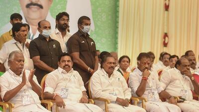 AIADMK senior leader KP Munusamy on Thursday accused chief minister and DMK president MK Stalin of helping O Panneerselvam to bring down Edappadi Palaniswami. (PTI) AIADMK senior leader KP Munusamy on Thursday accused chief minister and DMK president MK Stalin of helping O Panneerselvam to bring down Edappadi Palaniswami. (PTI)