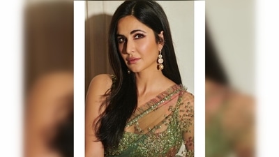 Katrina Kaif kept it traditional with a touch of contemporary and draped this green sheer saree teamed with a shimmery sleeveless blouse. (Instagram/@stylebyami)