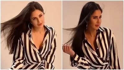 Earlier for a photoshoot, Katrina Kaif wore a monochrome mini shirt dress that is worth  <span class='webrupee'>₹</span>1 lakh. (Instagram/@katrinakaif )