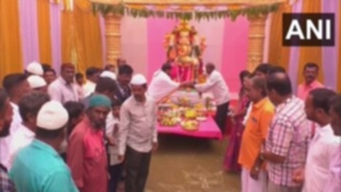 Residents gathered at the celebration in Mandya. (ANI) Residents gathered at the celebration in Mandya. (ANI)