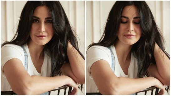 Katrina Kaif can pull off any look effortlessly. From casual wear to stylish designer silhouettes, Katrina knows all the spells to own look like a true boss-lady. She earlier gave off major girl-next-door vibes with her photoshoot pictures in a white t-shirt and denim dungaree.(Instagram/@katrinakaif)