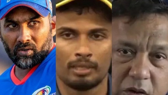 (L-R): Mahela Jayawardene, Dasun Shanaka and Khaled Mahmud