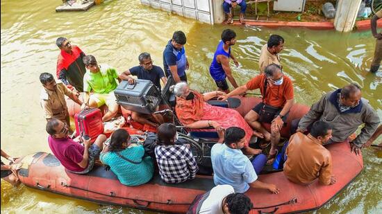 The experts attributed the flooding in Bengaluru to multiple factors, including the encroachment of lakes, valleys and storm water drains on account of unregulated expansion of the city that impedes the natural flow of water. (Agencies)