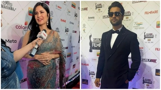 Vicky Kaushal complemented his wife Katrina Kaif in his all-black tuxedo teamed with a white shirt and black sunglasses. (File Image)