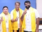 Left to Right - Newly elected AIFF Treasurer Kipa Ajay, President Kalyan Chaubey and Vice President Mr NA Haris(AIFF) Left to Right - Newly elected AIFF Treasurer Kipa Ajay, President Kalyan Chaubey and Vice President Mr NA Haris(AIFF)