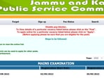 JKPSC CCE Main 2022 application begins at jkpsc.nic.in, details here